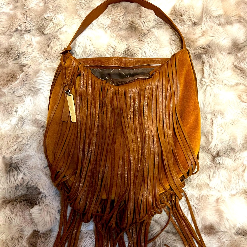 Vince Camuto Irene Fringe Hazelnut/Brown Leather Hobo